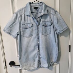 💚 Silver Jeans szM 100%Cotton Button Down Shirt With Snap Buttons